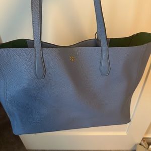 Periwinkle Tory Burch Leather Tote